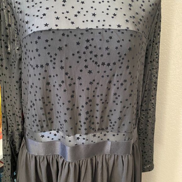 TORRID Black Flocked Star Mock Neck Midi Dress Size 18 - Picture 6 of 12